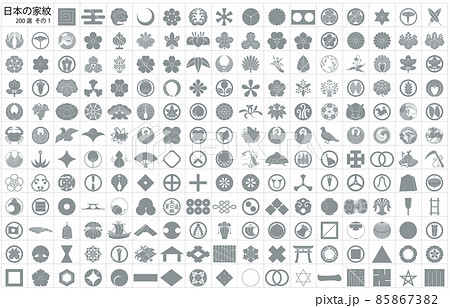日本の家紋1銀枠 85867382