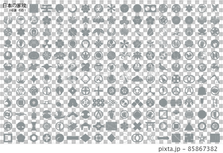 日本の家紋1銀枠 85867382