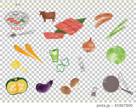 定番おかず-焼肉の食材イラスト 85867800