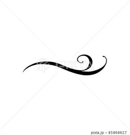 Letter or text tail underline or typography line, vector illustration isolated. Letter or text tail underline or typography line, vector illustration isolated. 85868627