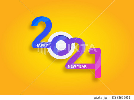 Abstract happy New Year 2021 logo text design. Cover of business. Brochure design template, card, banner. Vector illustration. Abstract happy New Year 2021 logo text design. Cover of business. Brochure design template, card, banner. Vector illustration. 85869601