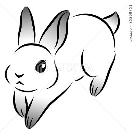 Rabbit Jumping Vigorously Fashionable Stock Illustration