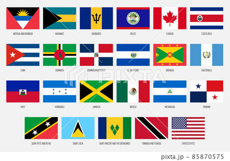 North and Central America vector national flag collection 85870575