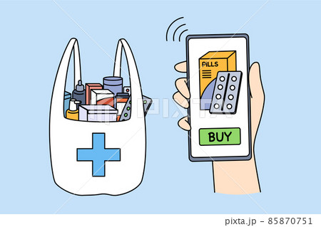 Online pharmacy and shopping concept. 85870751