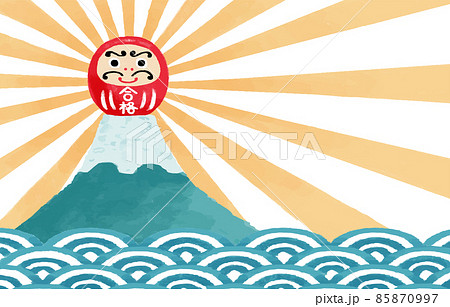受験応援 富士山の頂上にいる赤い合格だるまのイラスト 受験応援 富士山の頂上にいる赤い合格だるまのイラスト 85870997