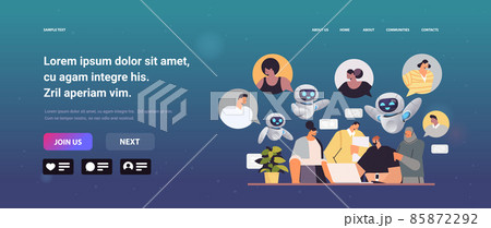 businesspeople with chatbost discussing during meeting chat bubble communication multicultural society artificial intelligence businesspeople with chatbost discussing during meeting chat bubble communication multicultural society artificial intelligence 85872292