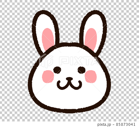 かわいいウサギの顔アイコンのイラスト素材