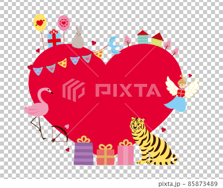 素材-バレンタイン（2022）2文字なしベク 85873489