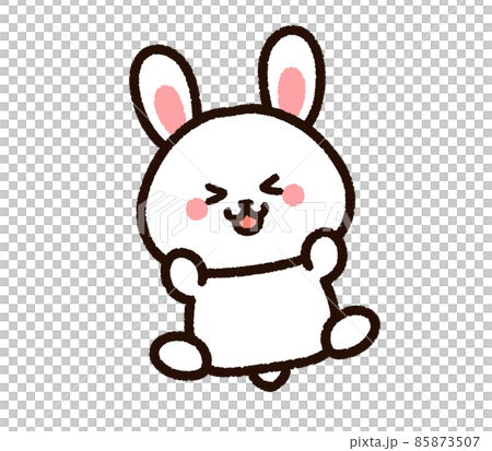 A cute rabbit happily jumping 85873507