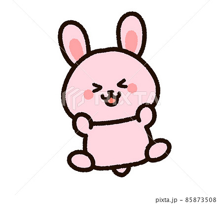 喜んで飛び跳ねるかわいいウサギ 喜んで飛び跳ねるかわいいウサギ 85873508