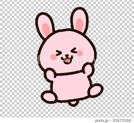 喜んで飛び跳ねるかわいいウサギ 喜んで飛び跳ねるかわいいウサギ 85873508