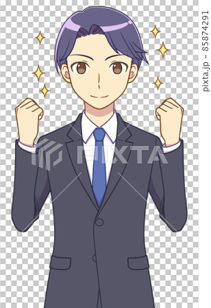 A man with a suit to play a guts pose 85874291