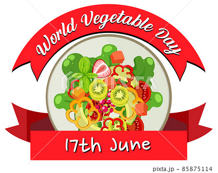 World Vegetable Day banner with salad bowl 85875114