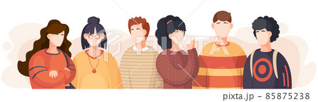 Group of people standing together, community and togetherness concept diversity portrait 85875238