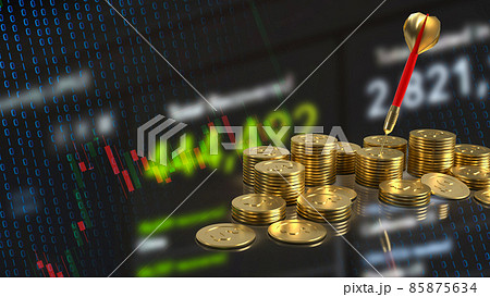 The darts on chart background for business concept 3d rendering 85875634