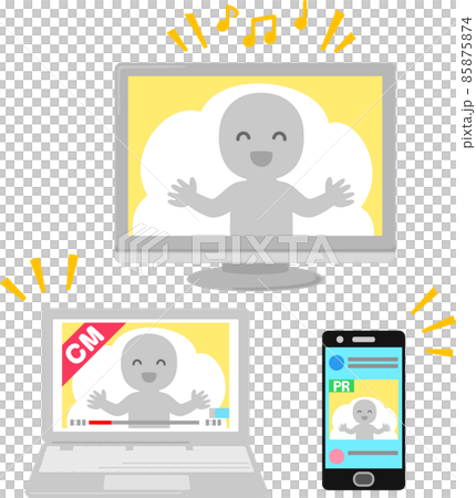 顯示廣告和廣告的電視和智能手機 85875874