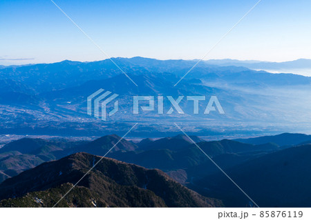 山岳風景 観音岳からの絶景 冬 山岳風景 観音岳からの絶景 冬 85876119