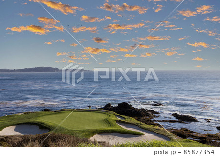 Pebble Beach golf course, Monterey, California, USA Pebble Beach golf course, Monterey, California, USA 85877354