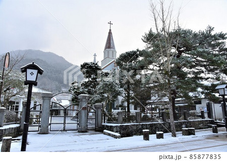小京都 津和野 殿町通りの雪景色 小京都 津和野 殿町通りの雪景色 85877835