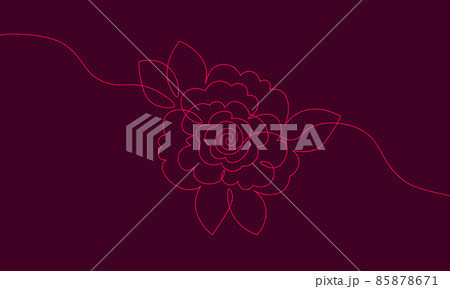 One line sunflower element. Black and white monochrome continuous single line art. Floral nature Woman day gift romantic date illustration sketch outline drawing 85878671