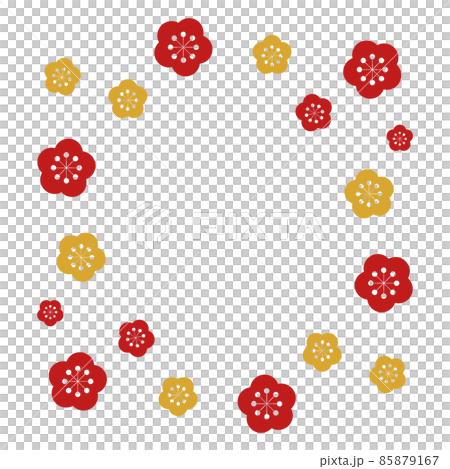梅花框方形紅黃 85879167