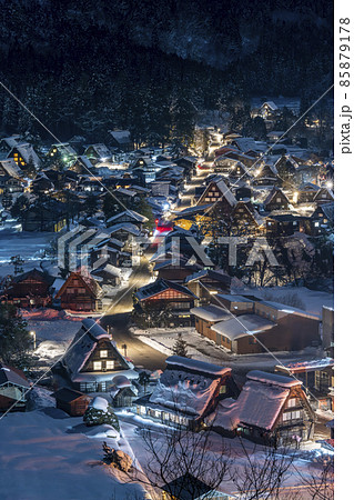 白川郷　冬景色 85879178