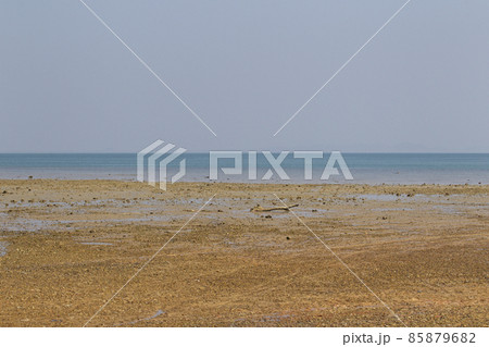 Coast after low tide, ocean and horizon, Railay Peninsula, Thailand 85879682