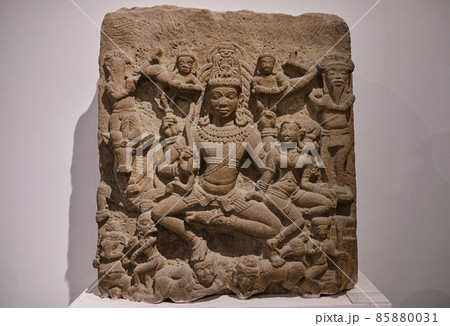 Stone relief of Hindu god Shiva in the National Museum of India in New Delhi Stone relief of Hindu god Shiva in the National Museum of India in New Delhi 85880031