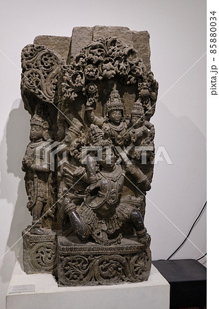 Stone relief of Hindu deity Lakshmi Narayan in the National Museum of India in New Delhi Stone relief of Hindu deity Lakshmi Narayan in the National Museum of India in New Delhi 85880034