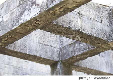 Old abandoned building reinforced concrete structures Old abandoned building reinforced concrete structures 85880682