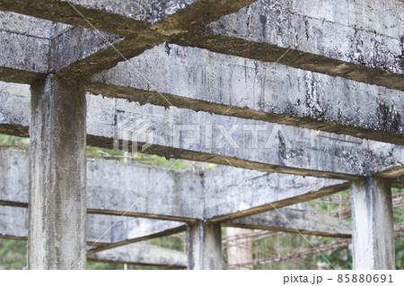 Old abandoned building reinforced concrete structures Old abandoned building reinforced concrete structures 85880691