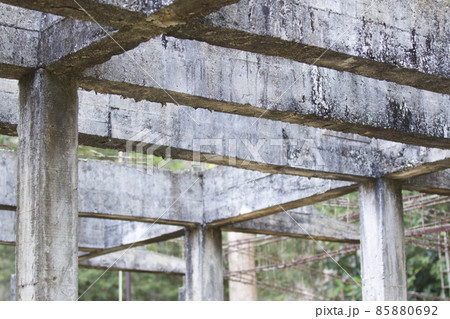 Old abandoned building reinforced concrete structures Old abandoned building reinforced concrete structures 85880692