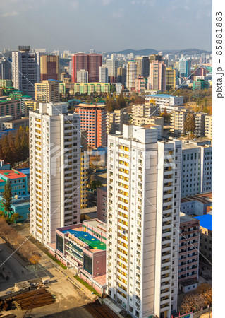 Cityscape view of Pyongyang, capital of North Korea Cityscape view of Pyongyang, capital of North Korea 85881883
