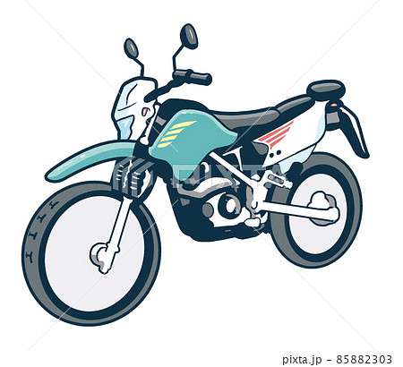 オフロードバイクのシンプルなイラスト 二輪車 オートバイ のイラスト素材 8503