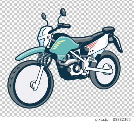 オフロードバイクのシンプルなイラスト 二輪車 オートバイ のイラスト素材 8503