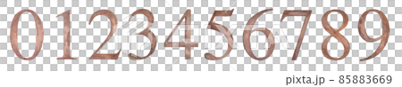 Watercolor illustration of brown colored numbers. Antique style. (Vector) Watercolor illustration of brown colored numbers. Antique style. (Vector) 85883669