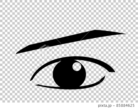 りりしい目と眉毛のイラストのイラスト素材