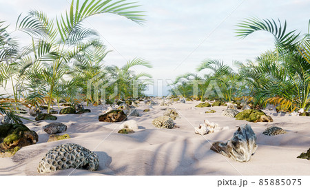 3D illustration Background for advertising and wallpaper in nature and advertising scene. 3D rendering in decorative concept  85885075