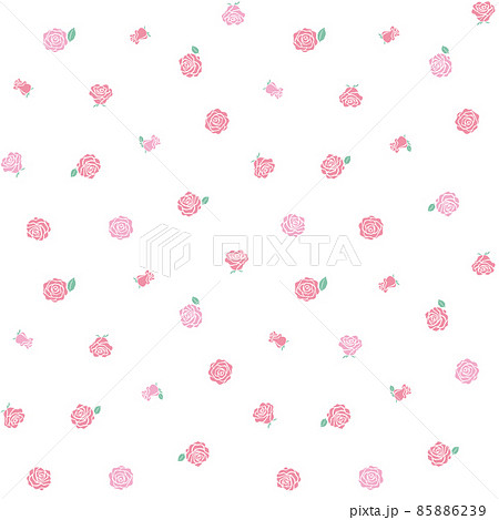 バラの花のエンドレスパターン(透明背景ピンク) バラの花のエンドレスパターン(透明背景ピンク) 85886239