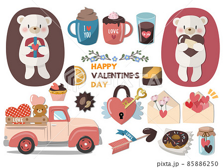 Happy Valentine's Day sticker set 85886250
