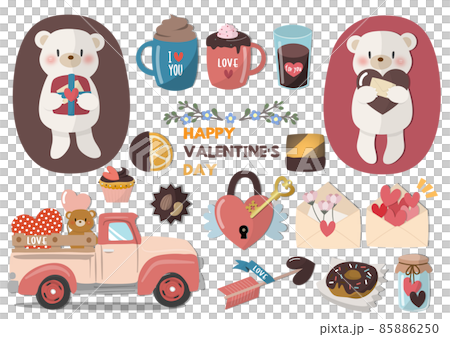 Happy Valentine's Day sticker set 85886250