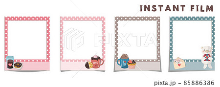 Instant film style square frame Happy Valentine's  85886386