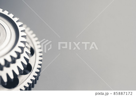 gear wheel steel on gray background with copy-space 85887172