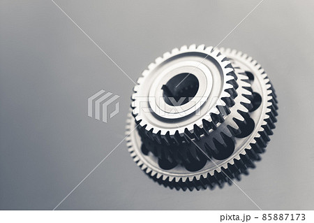 one way starter clutch bearing freewheel gear assy, gray background with copy-space 85887173