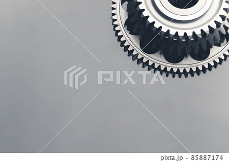 gear wheel steel on gray background with copy-space gear wheel steel on gray background with copy-space 85887174