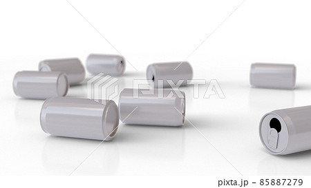 空き缶の3Dイラスト素材　環境問題のイメージ素材　3Dレンダリング 85887279