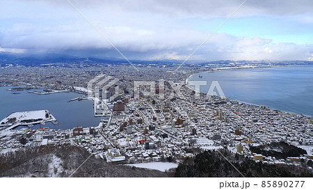 冬の函館山山頂からの函館市街1 冬の函館山山頂からの函館市街1 85890277