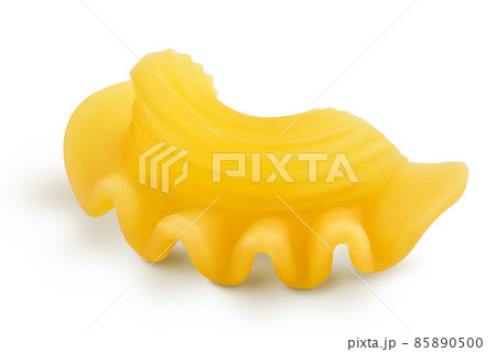 Pasta cornetti creste macaroni isolated on white background with clipping path and full depth of field 85890500
