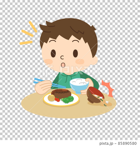 吃飯時把目光移開,把味噌湯灑出來的男孩 吃飯時把目光移開,把味噌湯灑出來的男孩 85890580