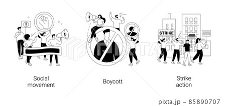 Group action abstract concept vector illustrations. 85890707